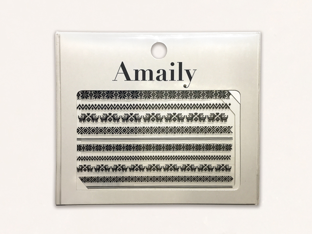 Amaily-No.5-15　ノルディック柄　黒